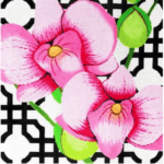 The Meredith Collection - Pink Orchid on Black